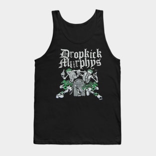 Two skull green art punk band Tank Top